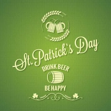Patrick day beer design background Stock Illustration