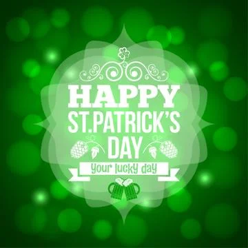 Patrick day beer mug background Stock Illustration