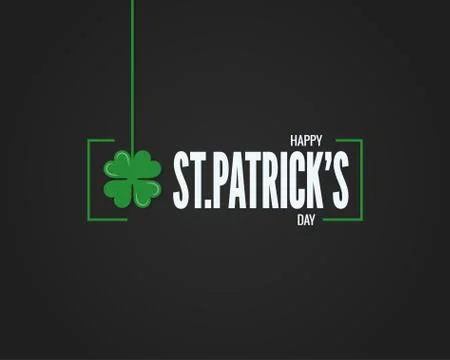 Patrick day border on black background Stock Illustration