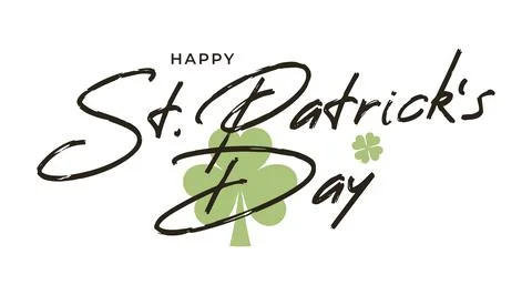 Patrick day brush lettering. St. Patricks day Stock Illustration