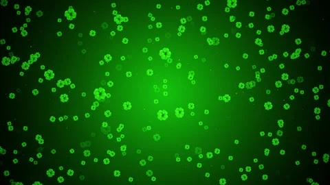 Patrick Day falling background shamrock leaf pattern falling motion design. st Stock Footage 247429167
