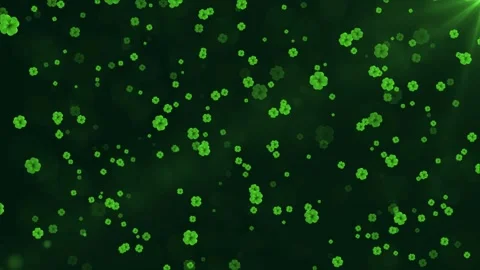 Patrick Day falling background shamrock leaf pattern falling motion design. st Stock Footage 247492012