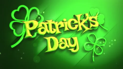 Patrick Day with Irish green shamrocks pattern Stock Footage 229848612