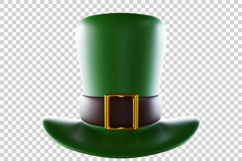 Patrick day. Leprechaun hat on isolated on transparent background. Illustrazione stock