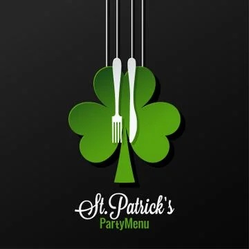 Patrick Day Menu Logo Design Background Stock Illustration