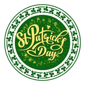 Patrick day round frame Stock Illustration