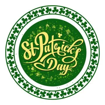 Patrick day round frame Stock Illustration