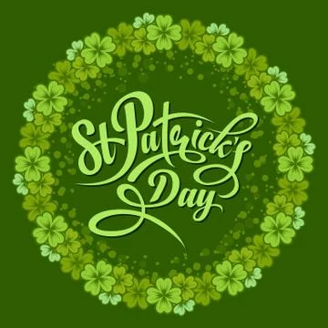 Patrick day round frame Stock Illustration