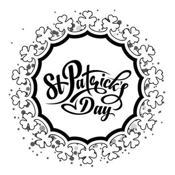 Patrick day round frame Stock Illustration