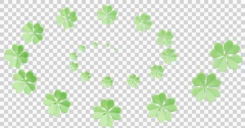 Patrick day. A spiral of four-leaf clover on a transparent background. Stock-Illustration