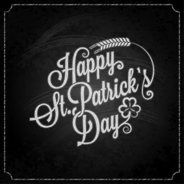 Patrick day vintage chalk background Stock Illustration
