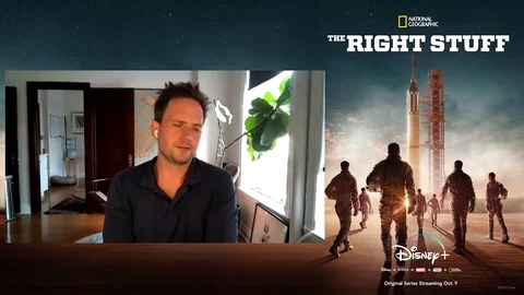 Patrick J. Adams is interviewed for new movie The Right Stuff - 2020 Video stock 144641585