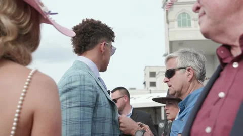 Patrick Mahomes In The Paddock At The Kentucky Derby Stock Footage 242057889