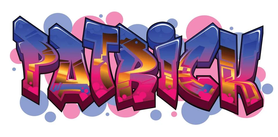 Patrick Name Text Graffiti Word Design Stock-Illustration