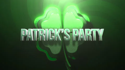 Patrick Party with big shamrocks and vertigo pattern Stock Footage 168104593