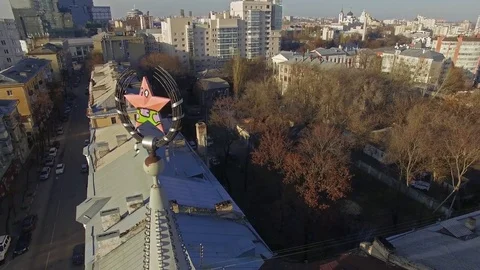 Patrick from Sponge Bob aerial view Stock Footage 70278014