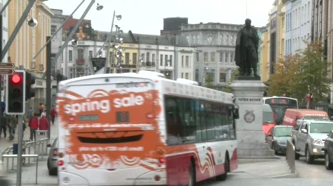 Patrick St, Cork City Stock Footage 372672