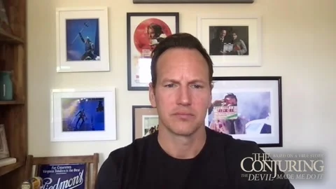 Patrick Wilson talks about 'The Conjuring 3: The Devil Made Me Do It' - 2021 Stock Footage 158106730