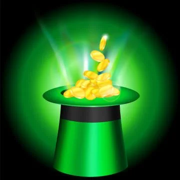Patrick's Cap With Gold Coins Stock Illustration
