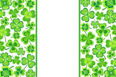 Patricks day background with green shamrock Stock Illustration