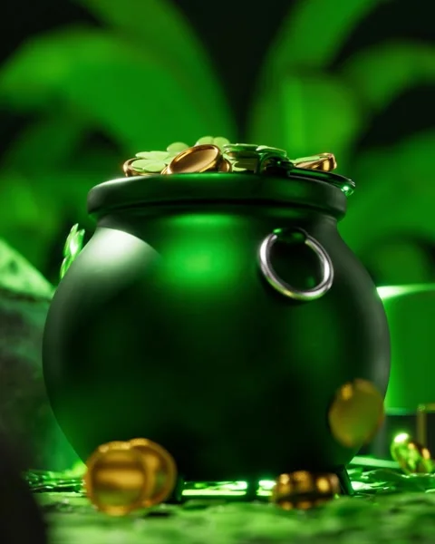 Patrick's Day background with pot Vídeo Stock 329015707