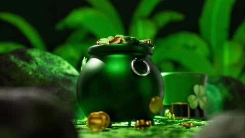 Patrick's Day background with pot Stock-Footage 329015768