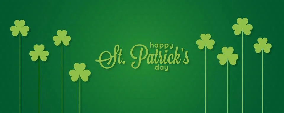 Patricks day banner. St. Patrick vintage lettering on green background Stock Illustration
