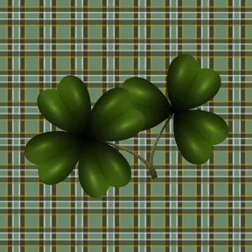 Patrick's Day. Clover leaf translucent image. Background in the cell in the.. Stock Illustration