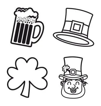 Patricks day elements isolated over white background. vector Stock Illustration