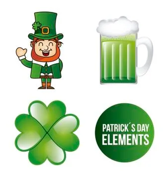 Patricks day elements isolated over white background. vector イラスト素材