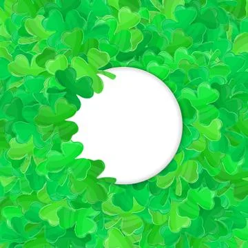 Patricks day green clover frame cartoon white 2 Stock-Illustration