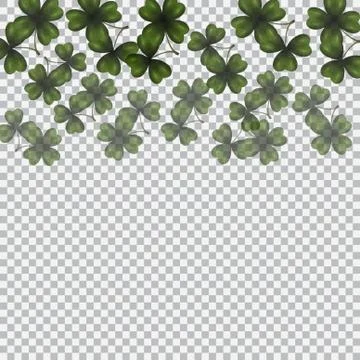 Patrick's day. Image translucent clover leaves on top. Background checkered.. Stock Illustration