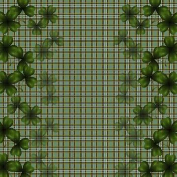 Patrick's day. Image translucent leaf clover on both sides of the work. Bac.. Illustrazione stock