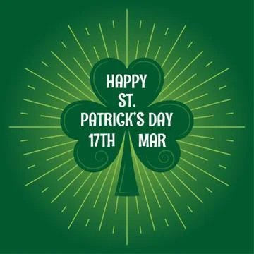 Patricks day leaf clover logo vintage background Stock Illustration