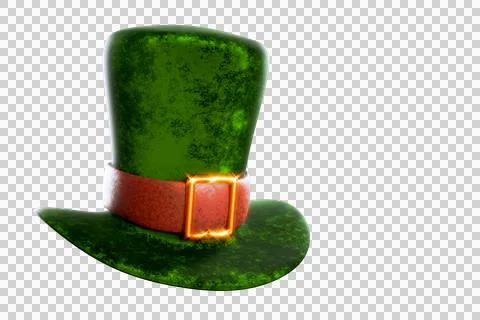Patrick's Day. Leprechaun hat on isolated transparent background. Illustrazione stock