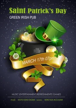 Patricks Day party flyer Stock Illustration