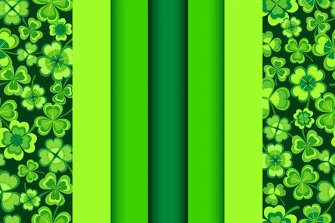 Patricks day seamless pattern with shamrock Stock Illustration