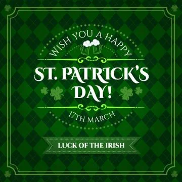 Patricks Day, shamrock clover leaf background Illustrazione stock