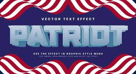 Patriot day 3d editable vector text effect Template Stock Illustration