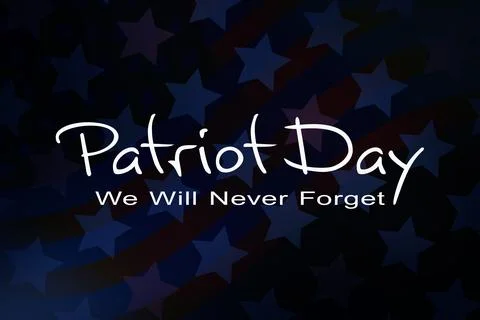 Patriot day background. September 11. We will never forget. Stock Illustration