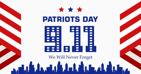 Patriot Day text animation Vídeo Stock 335497409