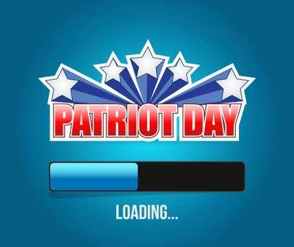 Patriot day us loading bar sign illustration Stock Illustration
