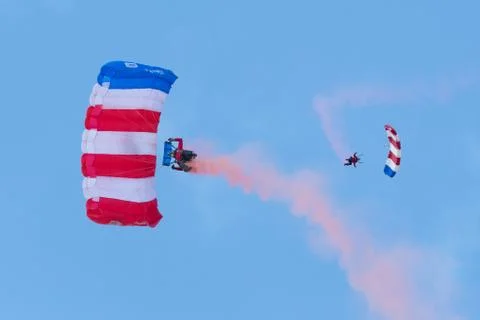Patriot Parachute Team on display Stock Photos