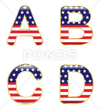Patriotic abcd Stock Illustration