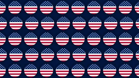 Patriotic American Flag Circle Pattern Background for Patriot Day Celebration Video stock 342609228