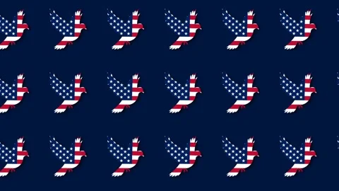 Patriotic American Flag Dove Pattern Motion Graphic for Emancipation Day Cel Stock Footage 343640835