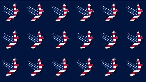 Patriotic American flag dove pattern for Emancipation Day and Juneteenth ce.. Stock Illustration