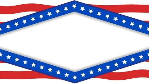Patriotic American Flag Frame Background with Stars and Stripes for Holiday.. Stock Illustration