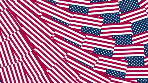 Patriotic American flags in festive array Stock Footage 278385951