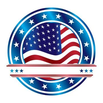 Patriotic badge 4 Stock Illustration